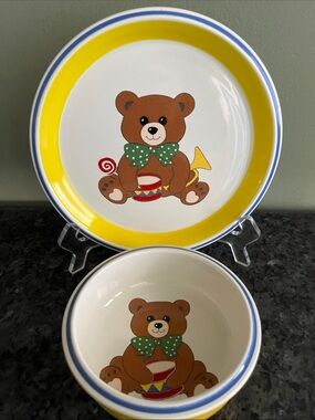 Mikasa Yellow & Blue Bear Kids Dish Set